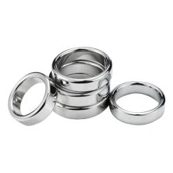 Cockring Plat Et Large En Acier Inoxydable - 14 Mm De Largeur
