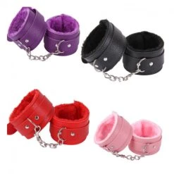 Menottes Simili Embossé, Fourrées Fausse Fourrure - BDSM By Paradise Boutik
